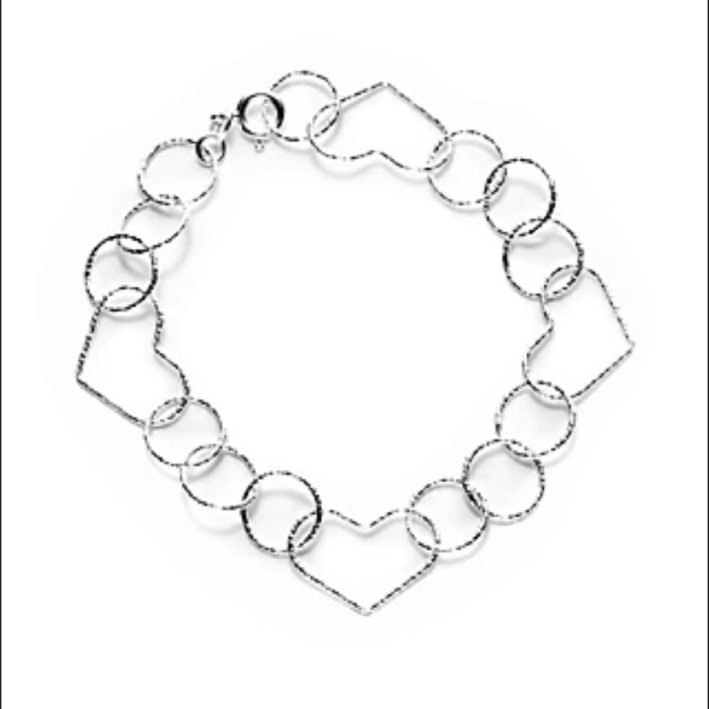 Belk Silverworks Heart Link Bracelet